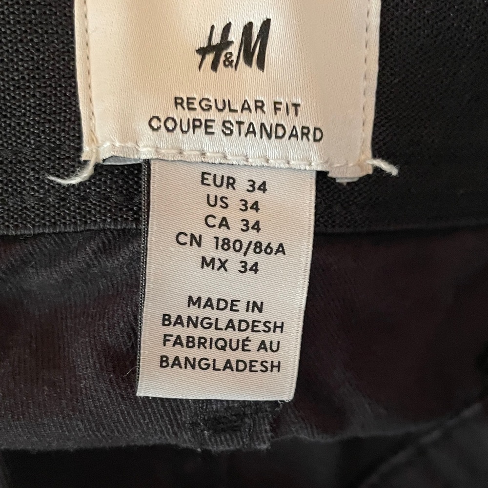 Men’s Black H&M Pants. Size 34 - Picture 3 of 3